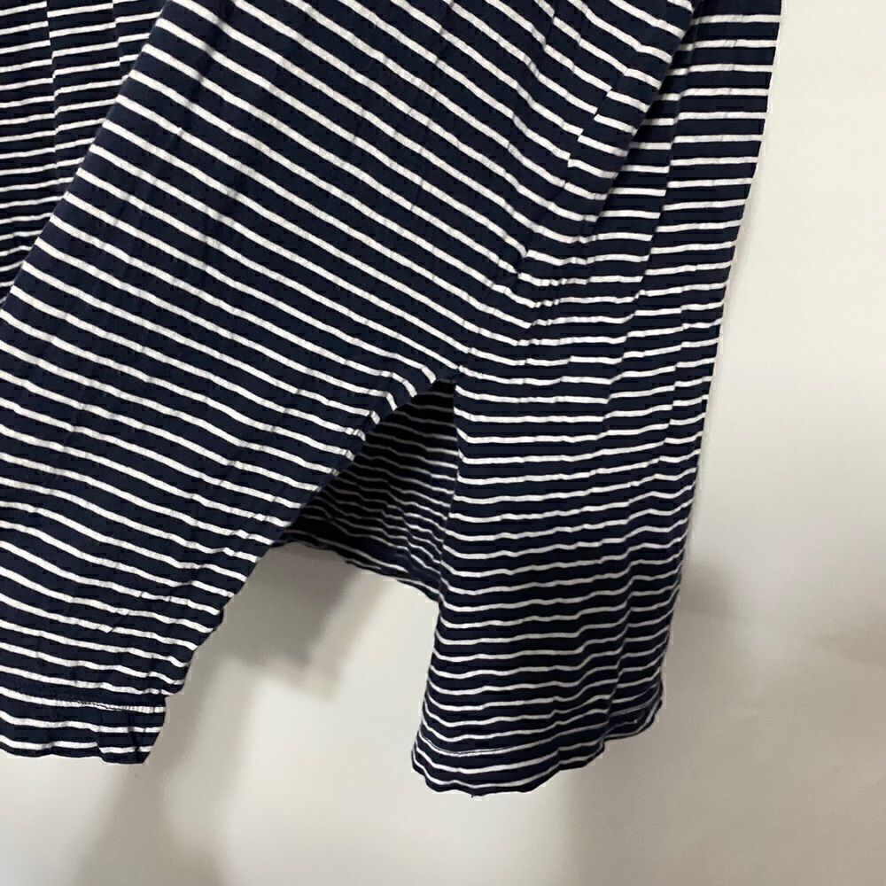 Old Navy Tunic Striped blue white shirt sleeve ribbed collar size 1X - Picture 2 of 5